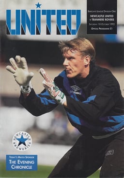 Newcastle United v Tranmere Rovers programme cover